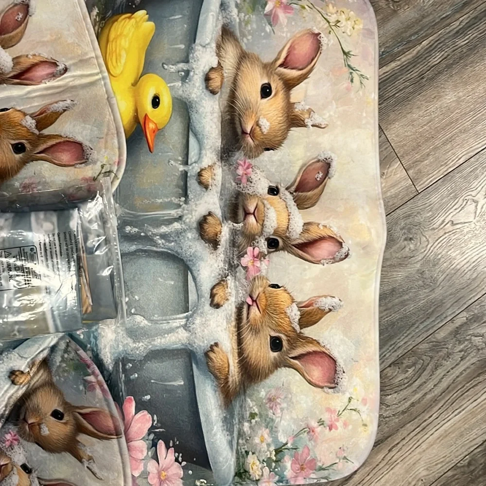 Baby bunny shower curtain set